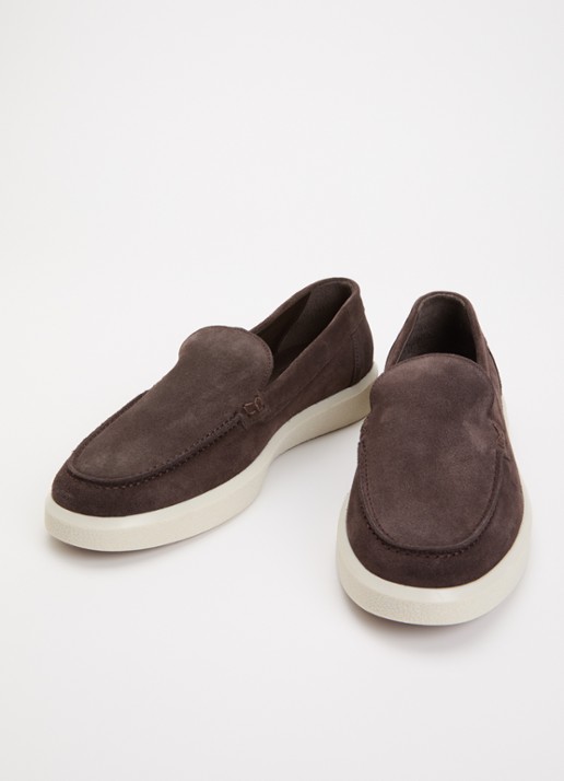 Boggi Milano Heren Slip-on van suède in de kleur Donkerbruin
