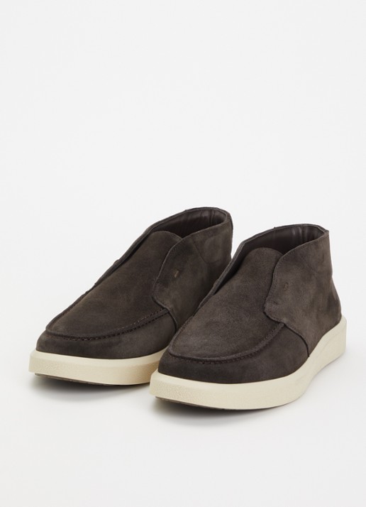 Boggi Milano Heren Polacchino Cirrus slip-on van suède in de kleur Donkerbruin