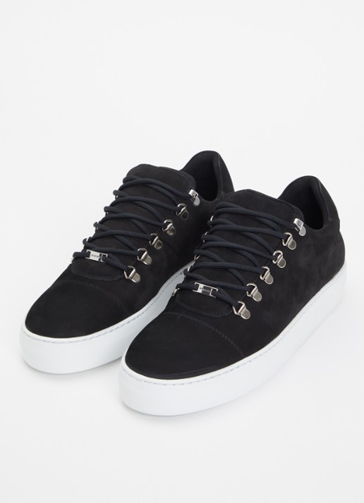 Nubikk Heren Jagger Classic sneaker van nubuck in de kleur Zwart, maat: 42