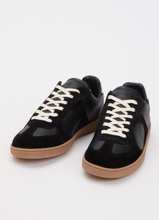 Nubikk Heren Ray Rio sneakers van leer met details van suéde in de kleur Zwart, maat: 43