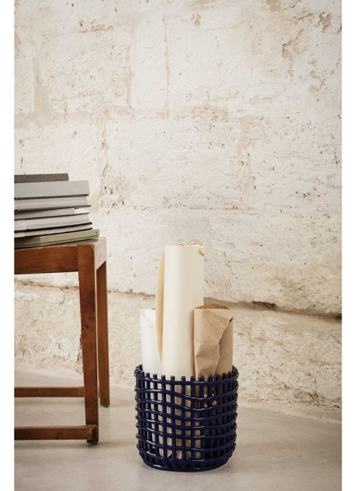 Ferm LIVING Ceramic basket opbergmand Blauw