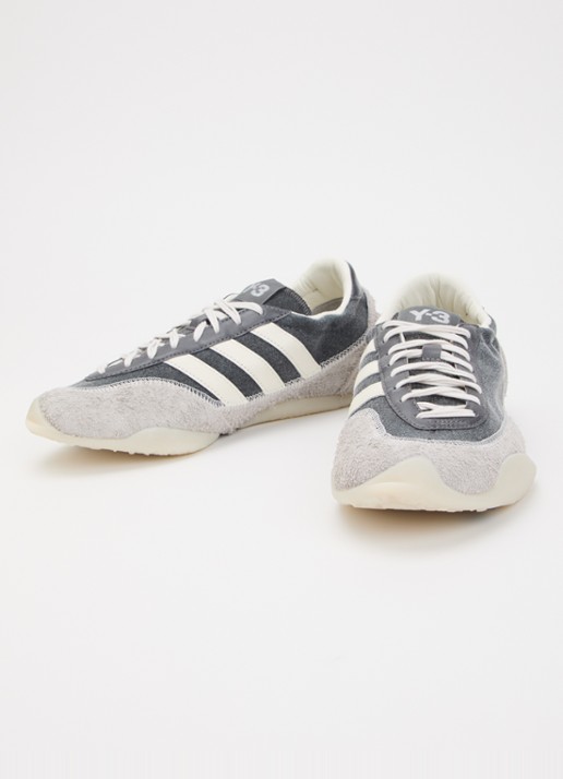 Y-3 Dames Tokyo Warped sneaker van denim met suède details in de kleur Grijs, maat: 37 1/3