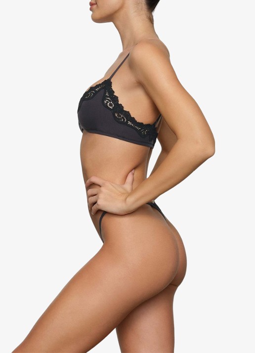 SKIMS Dames Fits Everybody bralette met details van kant in de kleur Zwart, maat: M