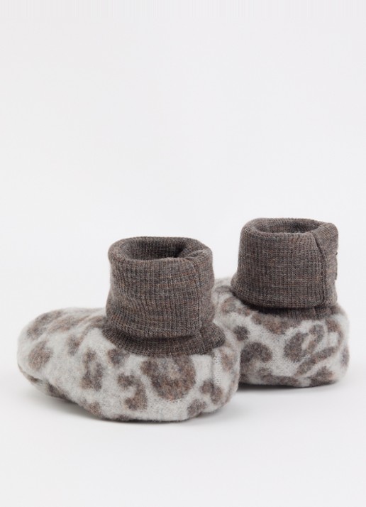 Huttelihut Meisjes Babyslofje van merino wol in de kleur Lichtgrijs, maat: 74\80