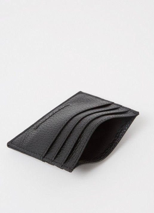 Armani Heren Pasjeshouder van leer in de kleur Zwart
