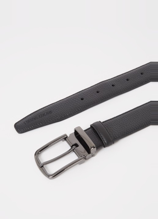 Armani Heren Reversible riem van leer in de kleur Zwart