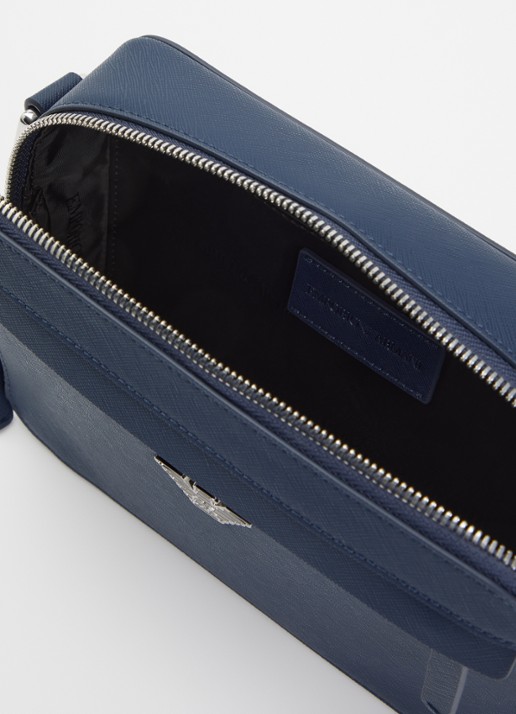 Armani Heren Crossbodytas met afneembare schouderriem en logo in de kleur Donkerblauw