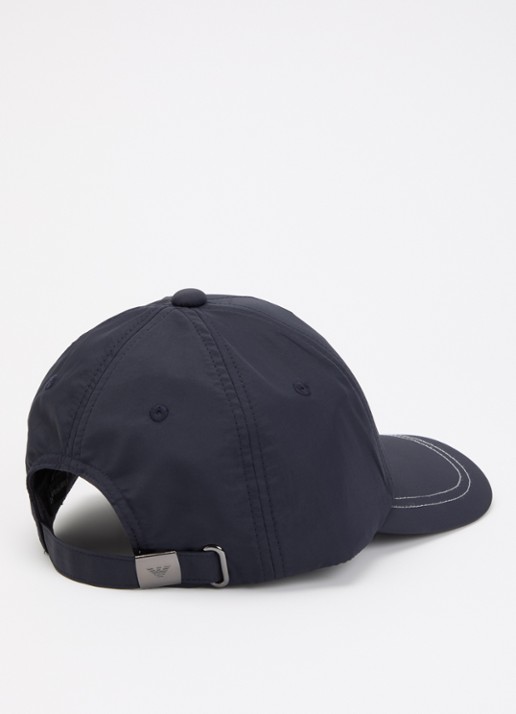 Armani Heren Baseball pet met logoborduring in de kleur Donkerblauw