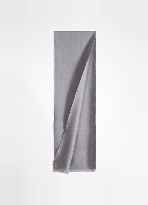 Armani Heren Sjaal van scheerwol 180 x 26 cm in de kleur Grijs