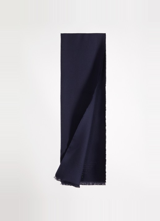 Armani Heren Sjaal van scheerwol 180 x 26 cm in de kleur Donkerblauw