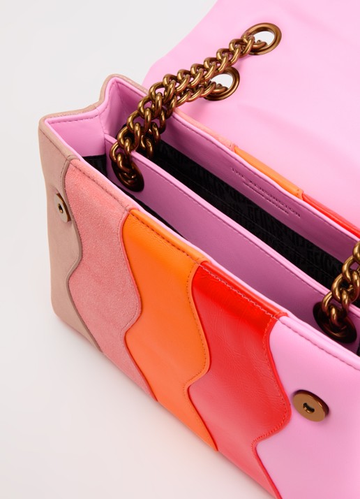 Kurt Geiger Dames Kensington schoudertas van leer met suéde details in de kleur Roze, maat: one size