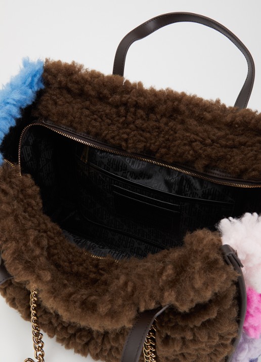 Kurt Geiger Dames Hoxton shopper van leer met teddy in de kleur Bruin, maat: 1SZ