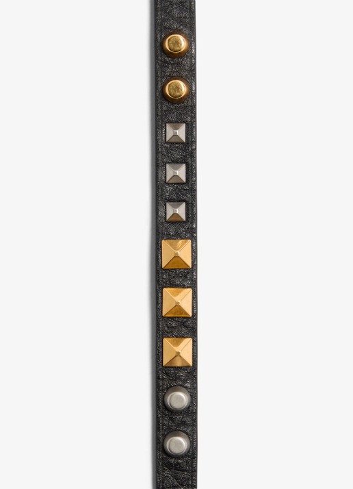 Valentino Garavani Heren Armband van kalfsleer met studs in de kleur Zwart