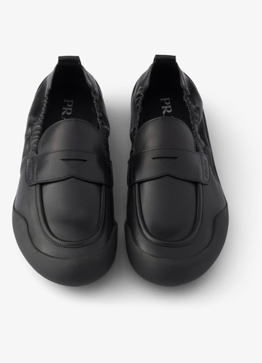 Prada Heren Speedrock loafer van kalfsleer in de kleur Zwart