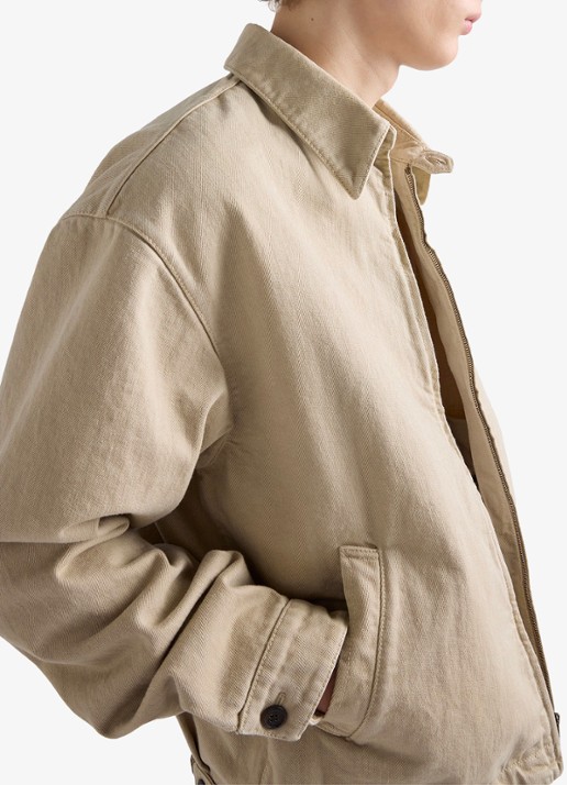 Prada Heren Overshirt van denim met steekzakken in de kleur Beige