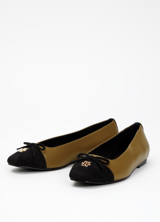 JOSH V Dames Grace ballerina met logo in de kleur Mosgroen