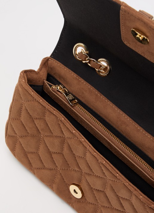 NIKKIE Dames Ann crossbodytas met quilt patroon in de kleur Hazelnootbruin