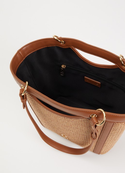 NIKKIE Dames Reasi shopper met logo in de kleur Camel