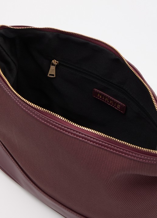 NIKKIE Dames Raisen schoudertas met logo in de kleur Bordeauxrood