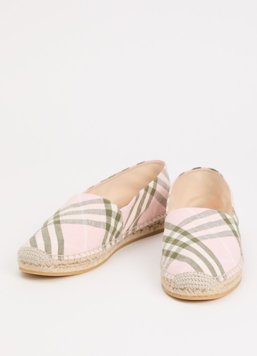 Burberry Dames Espadrille met ruit dessin in de kleur Lichtroze, maat: 39