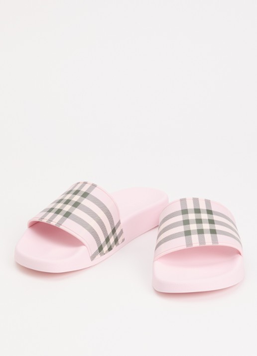 Burberry Dames Furley slipper met ruit dessin in de kleur Lichtroze, maat: 37