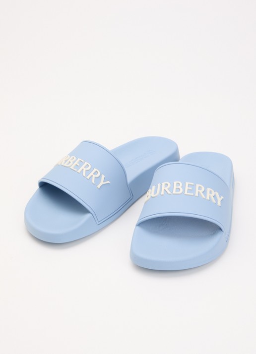 Burberry Dames Furley slipper met logo in de kleur Blauw, maat: 41