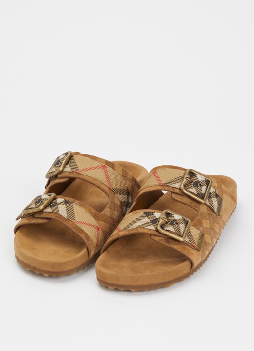 Burberry Dames Urchin slipper van suède in de kleur Naturel, maat: 37