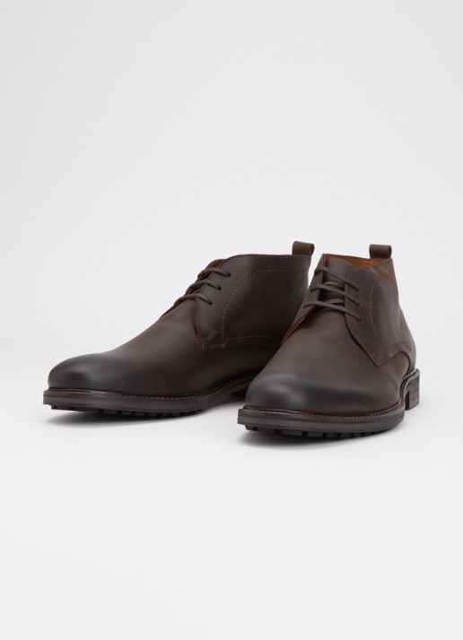 Dune London Heren Wide Fit Charleys veterschoen van leer in de kleur Donkerbruin