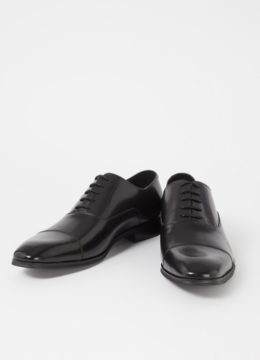 Dune London Heren Solver veterschoen van leer in de kleur Zwart