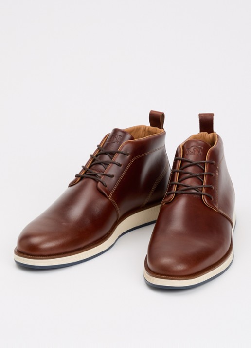 Dune London Heren Smoky veterschoen van leer in de kleur Bruin