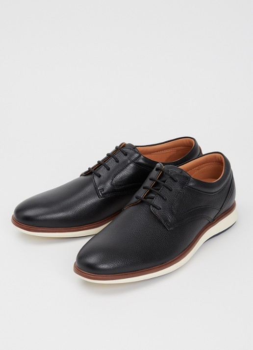 Dune London Heren Brydon veterschoen van leer in de kleur Zwart