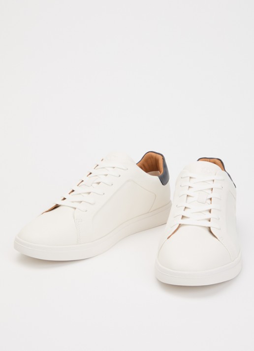 Dune London Heren Traces sneaker in de kleur Wit