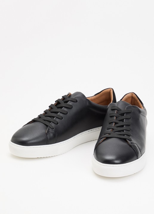 Dune London Heren Trevons sneaker van leer in de kleur Zwart