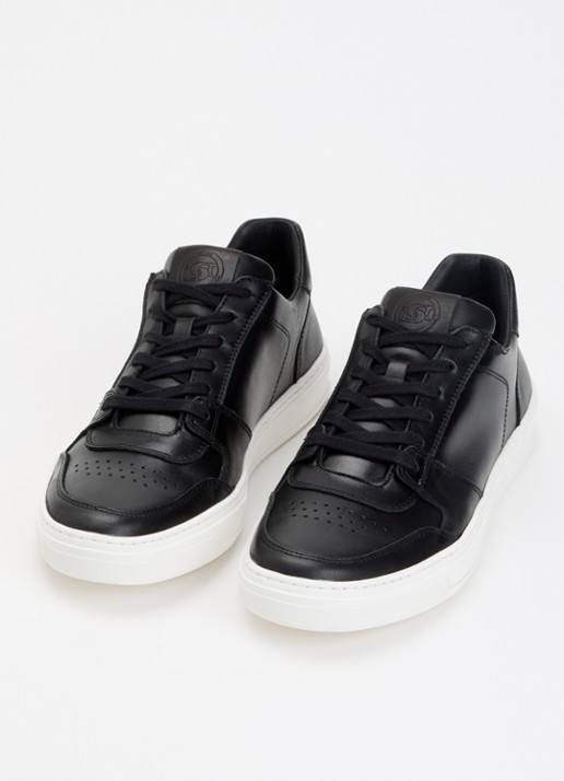 Dune London Heren Tawly sneaker van leer met details van suède in de kleur Zwart