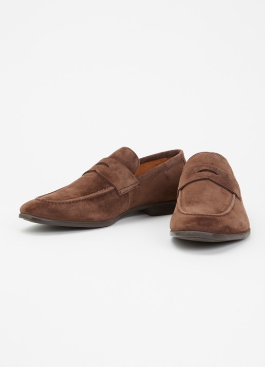 Dune London Heren Barclays loafer van suéde in de kleur Bruin