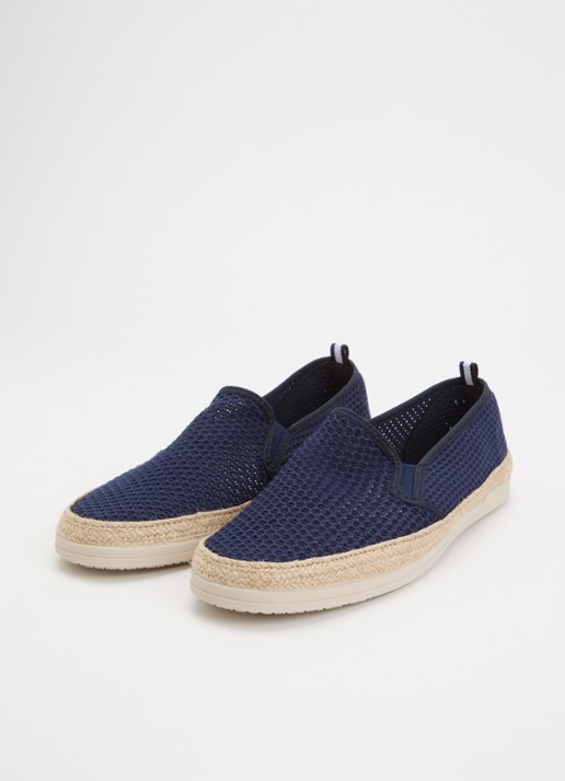 Dune London Dames Fishers espadrilles met gebreid bovenwerk in de kleur Royalblauw