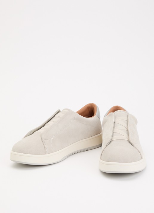 Dune London Heren Troys sneaker van leer in de kleur Lichtgrijs