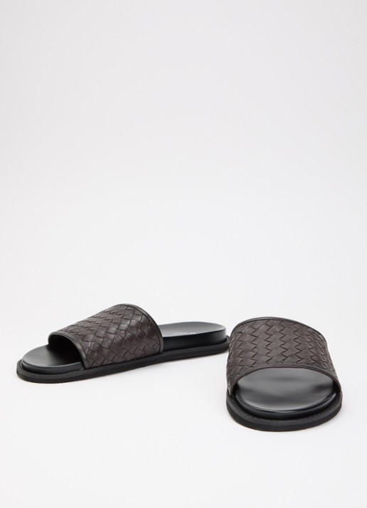 Dune London Dames Ivar slipper van leer in de kleur Bruin