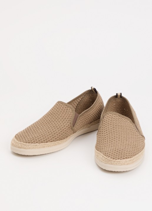 Dune London Dames Fishers espadrilles met gebreid bovenwerk in de kleur Taupe