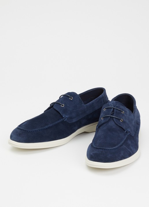 Dune London Heren Boldman bootschoen van suède in de kleur Indigo