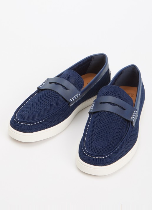 Dune London Heren Benzy loafer met gebreid bovenwerk in de kleur Donkerblauw