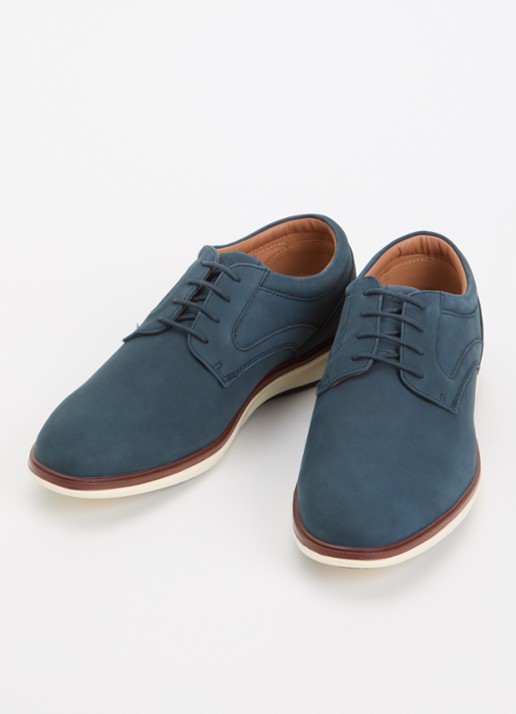 Dune London Heren Brydon veterschoen van leer in de kleur Blauw