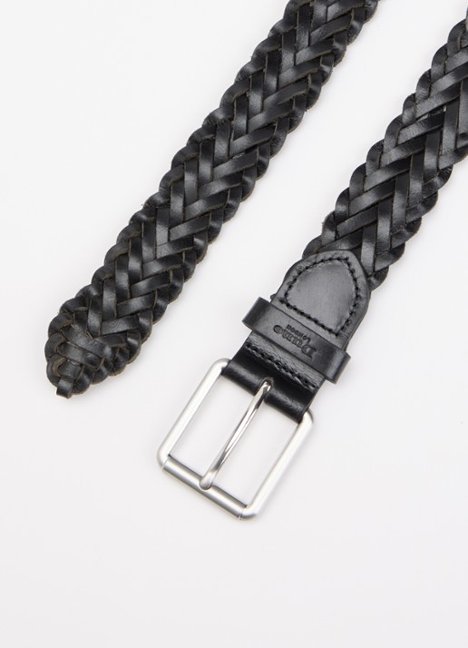 Dune London Heren Oxlet riem van leer met gevlochten detail in de kleur Zwart