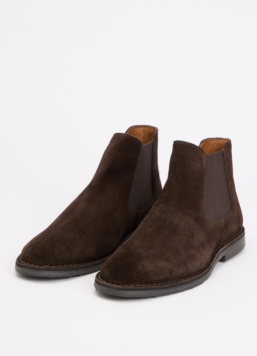 Dune London Heren Cashy chelsea boot van suède in de kleur Donkerbruin