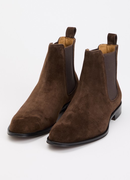 Dune London Dames Manson enkellaarsje van leer in de kleur Bruin