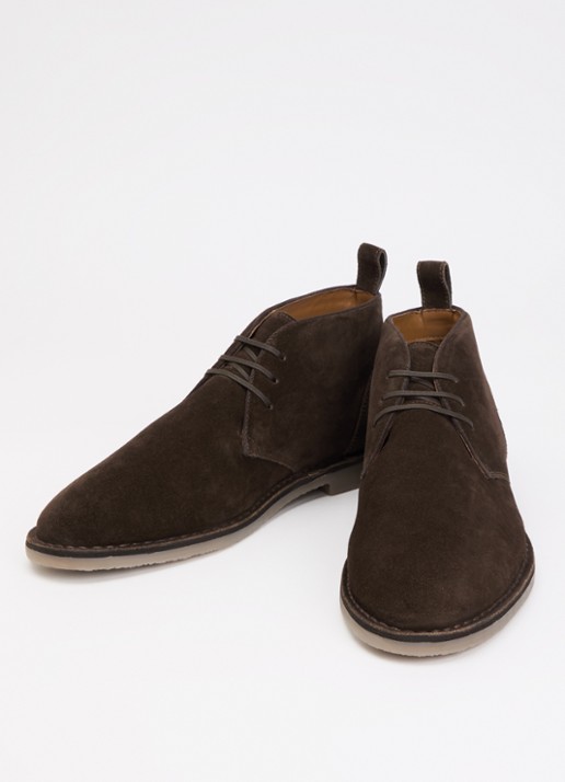 Dune London Heren Wide Fit Cashed veterschoen van suède in de kleur Donkerbruin