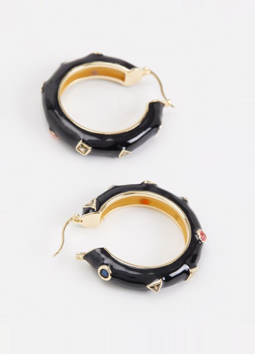 Anna + Nina Dames Retro Prism oorringen verguld