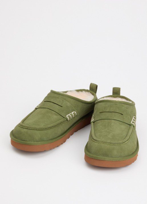 UGG Heren Loafer instapper van lamssuède in de kleur Mosgroen, maat: 43