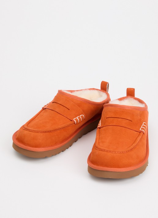 UGG Heren Loafer instapper van lamssuède in de kleur Donkeroranje, maat: 47