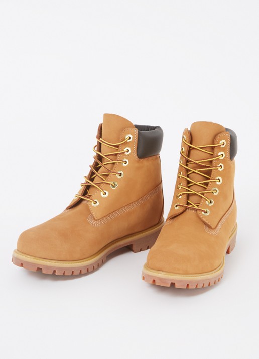 Timberland Heren Premium 6-Inch veterboot van leer in de kleur Geel, maat: 41,5